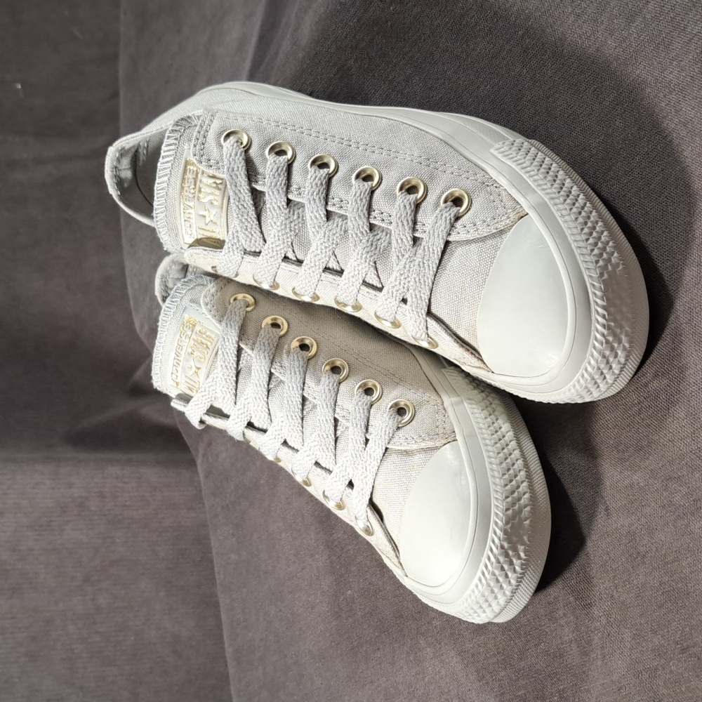 Converse Chuck Taylor All Star Ox Low Mono Glam Pale Grey Sneakers VG US 7
